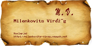 Milenkovits Virág névjegykártya